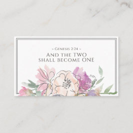Blush Pink Peach Lila Floral Wasserfarbe Hochzeit Visitenkarte