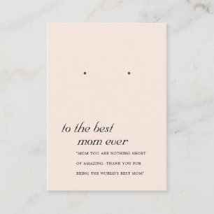 BLUSH PINK PEACH MAMA GIFT EARRING DISPLAY CARD PLATZKARTE