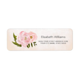 Blush Pink Peonie Rücksendeadressen-Aufkleber