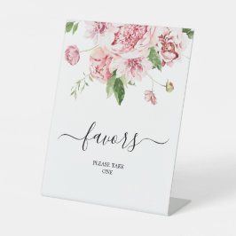 Blush Pink Peonies Blumendusche Favoriten Zeichen Sockelschild