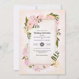 Blush Pink Peonies Watercolor Wedding Einladung