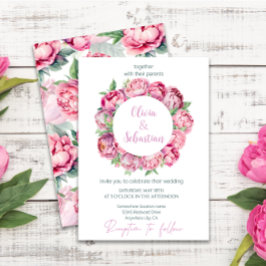 Blush Pink Peonies Watercolor Wedding Einladung