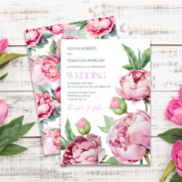 Blush Pink Peonies Watercolor Wedding Einladung