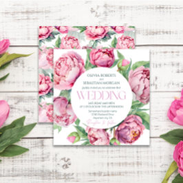 Blush Pink Peonies Watercolor Wedding Einladung