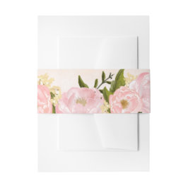 Blush Pink Peonies Watercolor Wedding Einladungsbanderole