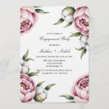 Blush Pink Peony and Cotton Engagement Party