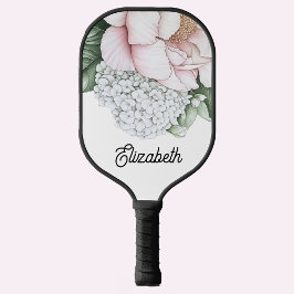 Blush Pink Peony Personalized Pickleball Schläger