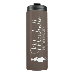 Blush Pink Personalisiert Bridesmaid Thermal Tumor Thermosbecher