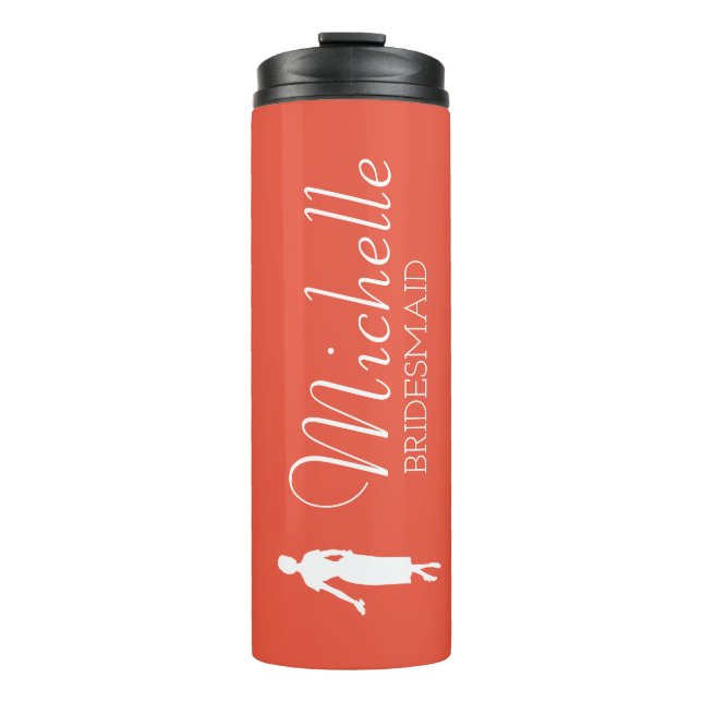 Blush Pink Personalisiert Bridesmaid Thermal Tumor Thermosbecher (Vorderseite)