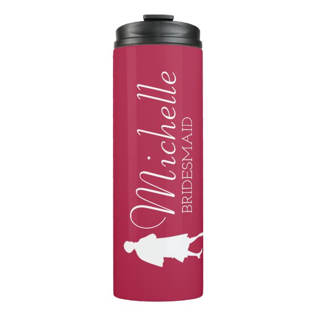 Blush Pink Personalisiert Bridesmaid Thermal Tumor Thermosbecher (Vorderseite)