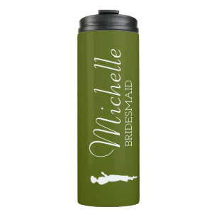 Blush Pink Personalisiert Bridesmaid Thermal Tumor Thermosbecher