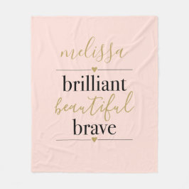 Blush Pink Personalisiert Brilliant Schöne Tapferk Fleecedecke