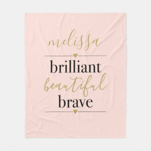 Blush Pink Personalisiert Brilliant Schöne Tapferk Fleecedecke
