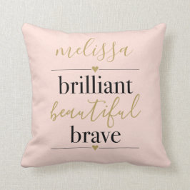 Blush Pink Personalisiert Brilliant Schöne Tapferk Kissen