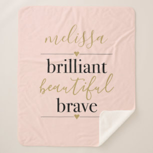 Blush Pink Personalisiert Brilliant Schöne Tapferk Sherpadecke