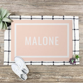 Blush Pink Personalisierter Familienname Doormat Fußmatte