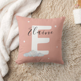 Blush Pink Personalized Baby Name Pillow Custom Kissen