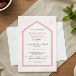 Blush Pink Personalized Ramadan Kareem Iftar  Einladung