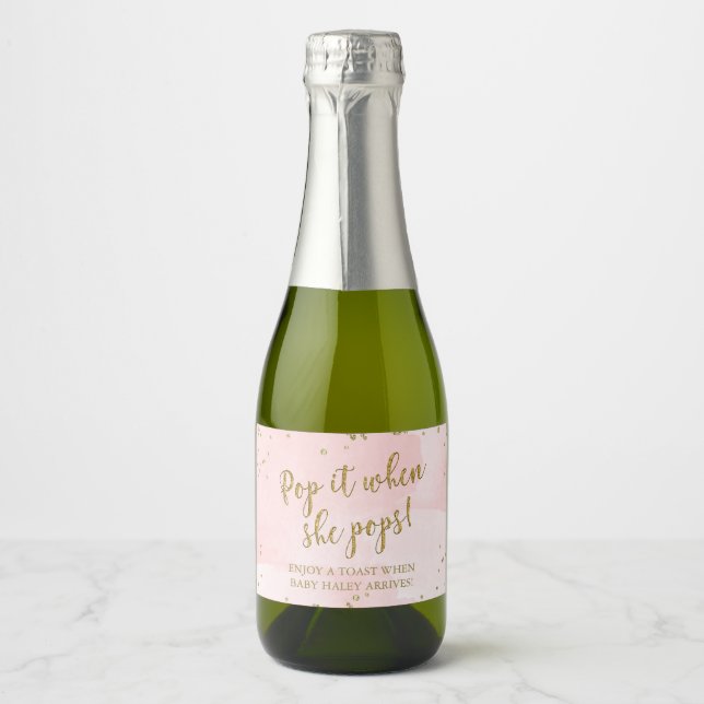 Blush Pink Pop Es, wenn sie Pop Girl Baby Dusche (Vorderseite)
