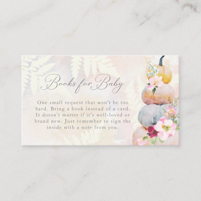 Blush Pink Pumpkin Baby Duschbücher für Baby Begleitkarte (Vorderseite)
