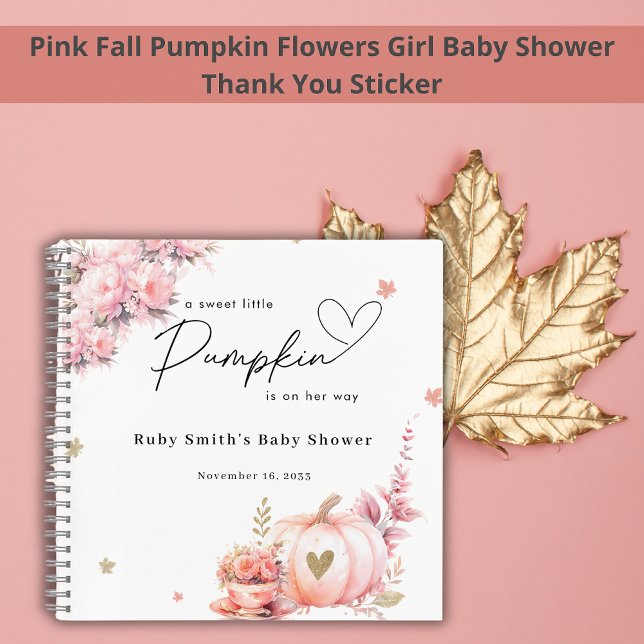 Blush Pink Pumpkin Floral Baby Showbook Notizbuch (Von Creator hochgeladen)