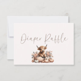 Blush Pink Pumpkin Highland Kuh Diaper Tombola Dankeskarte