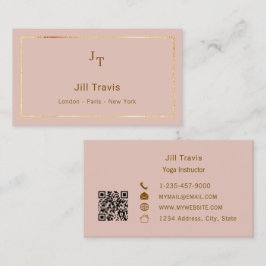 Blush pink QR code Business Card Visitenkarte