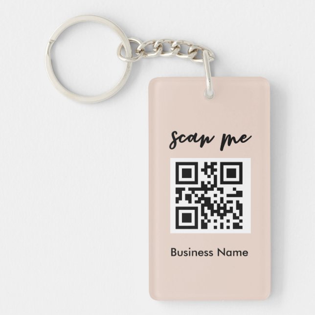 Blush Pink QR Code Carte de visite Votre logo pers (Devant)