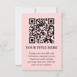 Blush Pink QR | Modernes Minimalistisches Hochlade Einladung