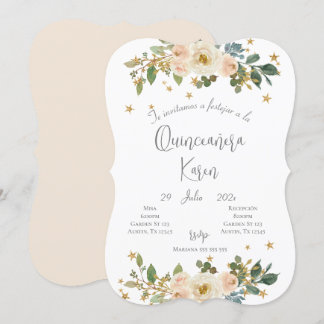 Blush Pink Quinceanera Einladung