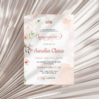 Blush Pink Quinceanera Einladung
