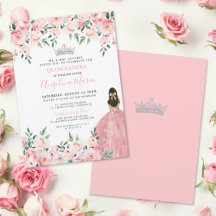Blush Pink Quinceanera Einladung