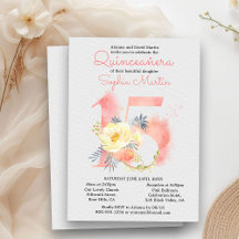 Blush Pink Quinceanera und Mass Floral Nummer 15