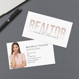 Blush Pink Realtor Real Anwesen Berufliches Foto Visitenkarte