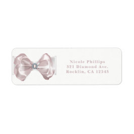 Blush Pink Ribbon & Diamonds Elegante Einladung