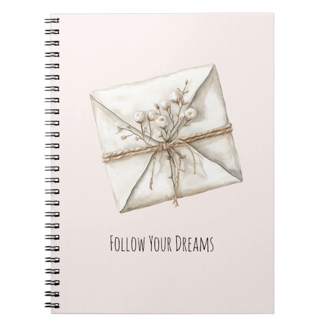 Blush Pink Romantic Flowers Envelope Dreams Notizblock (Vorderseite)