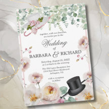 Blush Pink Romantic Top Hat Hochzeit