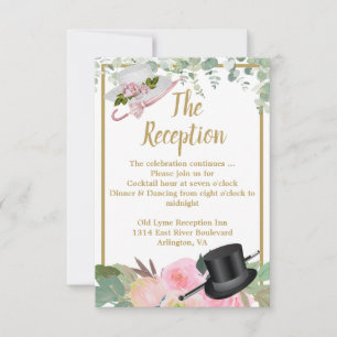 Blush Pink Romantische Blumenempfangskarte RSVP Karte