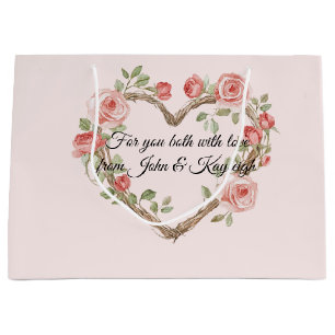 Blush Pink Romantische Rote Rose Blumenkohl Hochze Große Geschenktüte