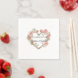Blush Pink Romantische Rote Rose Blumenkohl Hochze Serviette