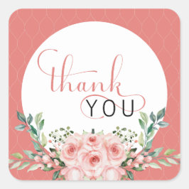 Blush Pink Rose Baby in Blütendusche Quadratischer Aufkleber