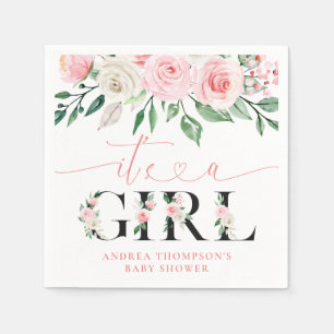 Blush Pink Rose Blues ist eine Girl Baby Dusche Serviette
