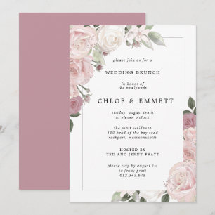 Blush Pink Rose Blumenbrunch Einladung