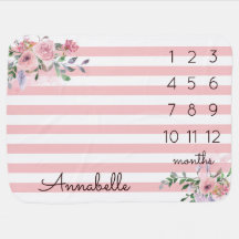 Blush Pink Rose Blumenjungen Girl Monthly Meilenst