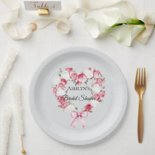 Blush Pink Rose Blumenkohl Brautparty Pappteller