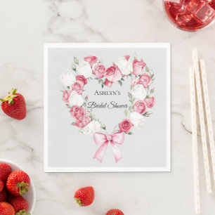 Blush Pink Rose Blumenkohl Brautparty Serviette