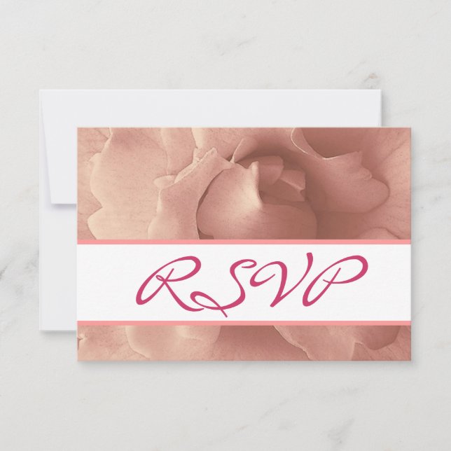 Blush Pink Rose Blumensammlung RSVP Karte (Vorderseite)