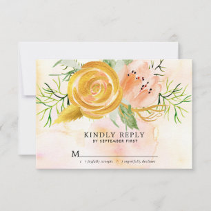 Blush Pink Rose Blumenzwiebelblume RSVP Karte