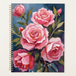 Blush Pink Rose Bouquet Painting Planer