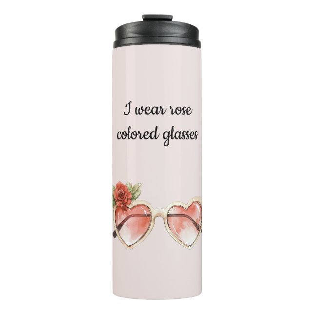 Blush Pink Rose Farbige Sonnenbrille Thermosbecher (Vorderseite)